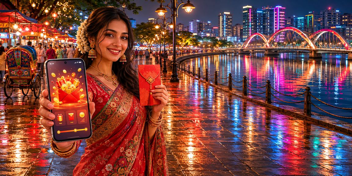 ঢাকার নাইট মার্কেটে লাল খামে বোনাস ও ভাউচার অফার উদযাপন